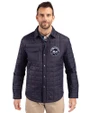 New York Mets Mono Cutter & Buck Rainier PrimaLoft® Mens Eco Insulated Quilted Shirt Jacket Dark Navy Front