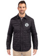 Milwaukee Brewers Mono Cutter & Buck Rainier PrimaLoft® Mens Eco Insulated Quilted Shirt Jacket Black Front