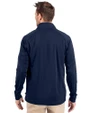 New York Yankees Mono Cutter & Buck Adapt Eco Knit Stretch Recycled Mens Big and Tall Quarter Zip Pullover Navy Blue Back