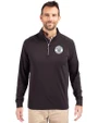 Milwaukee Brewers Mono Cutter & Buck Adapt Eco Knit Stretch Recycled Mens Big and Tall Quarter Zip Pullover Black Front