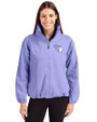 Cleveland Guardians Mono Cutter & Buck Charter Eco Recycled Womens Full-Zip Jacket Hyacinth Front