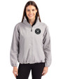 Houston Astro Mono Cutter & Buck Charter Eco Recycled Womens Full-Zip Jacket Polished Medium Gray Front