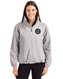 Seattle Mariners Mono Cutter & Buck Charter Eco Recycled Womens Full-Zip Jacket Polished Medium Gray Front