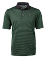South Florida Bulls Swinging Rocky Cutter & Buck Virtue Eco Pique Micro Stripe Recycled Mens Polo Hunter/Black Mannequin