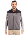 Philadelphia Phillies Mono Cutter & Buck Cascade Eco Fleece Mens Vest Elemental Grey/Black Front