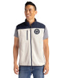 Washington Nationals Mono Cutter & Buck Cascade Eco Fleece Mens Vest Shell/Navy Blue Front