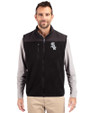 Chicago White Sox Mono Cutter & Buck Cascade Eco Fleece Mens Vest Black Front