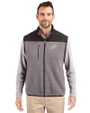 Los Angeles Dodgers Mono Cutter & Buck Cascade Eco Fleece Mens Vest Elemental Grey/Black Front
