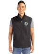 New York Yankees Mono Cutter & Buck Charter Eco Full-Zip Mens Big & Tall Vest Black Front