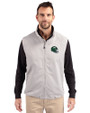 New York Jets NFL Helmet Cutter & Buck Charter Eco Full-Zip Mens Big & Tall Vest Polished Medium Gray Front