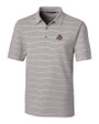 Ohio State Buckeyes- Cutter & Buck Forge Epic Confidence Recycled Heathered Stripe Stretch Mens Polo Polished Medium Gray Mannequin