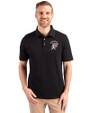 Mississippi State Bulldogs Vintage Cutter & Buck Advantage Eco Tri-Blend Pique Mens Polo Black Front