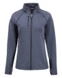 Cutter & Buck Peshastin Fleece Recycled Womens Full Zip Jacket Navy Blue Heather Mannequin