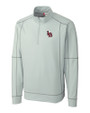 Louisville Bats Clique Helsa Performance Mens Half Zip Pullover Sweatshirt Light Grey Mannequin