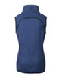 Cutter & Buck Mainsail Sweater-Knit Womens Full Zip Asymmetrical Vest Tour Blue Heather Mannequin Back