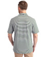 North Texas Mean Green Cutter & Buck Virtue Eco Pique Stripe Recycled Mens Polo Hunter Green Back