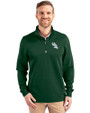 North Texas Mean Green Cutter & Buck Traverse Stretch Eco Quarter Zip Mens Pullover Hunter Green Front