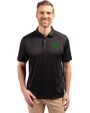 North Texas Mean Green Cutter & Buck Forge Eco Stretch Recycled Mens Polo Black Front