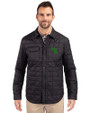 North Texas Mean Green Cutter & Buck Rainier PrimaLoft® Mens Eco Insulated Quilted Shirt Jacket Black Front