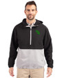 North Texas Mean Green Cutter & Buck Charter Eco Recycled Mens Anorak Jacket Black/Polished Front