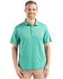 North Texas Mean Green Cutter & Buck Coastline Epic Comfort Recycled Mens Polo Kelly Green Front