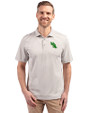 North Texas Mean Green Cutter & Buck Virtue Eco Pique Stripe Recycled Mens Big and Tall Polo Polished Medium Gray Front