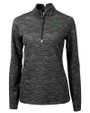 North Texas Mean Green Cutter & Buck Traverse Stretch Eco Camo Print Quarter Zip Womens Pullover BL_MANN_HG 
