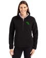 North Texas Mean Green Cutter & Buck Cascade Eco Fleece Womens Pullover Jacket Black Front