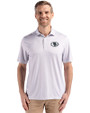 San Francisco 49ers Mono Cutter & Buck Pike Eco Diamond Dot Print Recycled Mens Big & Tall Polo Polished Medium Gray Front