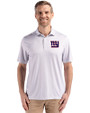 New York Giants Cutter & Buck Pike Eco Diamond Dot Print Recycled Mens Big & Tall Polo Polished Medium Gray Front