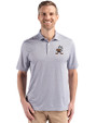 Cleveland Browns Historic Cutter & Buck Pike Eco Diamond Dot Print Recycled Mens Big & Tall Polo Black Front
