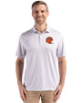 Cincinnati Bengals Historic Cutter & Buck Pike Eco Diamond Dot Print Recycled Mens Big & Tall Polo Polished Medium Gray Front