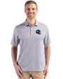 Minnesota Vikings NFL Helmet Cutter & Buck Pike Eco Diamond Dot Print Recycled Mens Big & Tall Polo Black Front