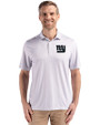 New York Giants Mono Cutter & Buck Pike Eco Diamond Dot Print Recycled Mens Big & Tall Polo Polished Medium Gray Front