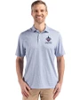 New Orleans Saints Americana Cutter & Buck Pike Recycled Diamond Dot Print Mens Big & Tall Polo Navy Blue Front