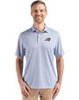 Carolina Panthers Americana Cutter & Buck Pike Recycled Diamond Dot Print Mens Big & Tall Polo Navy Blue Front