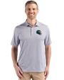 Philadelphia Eagles NFL Helmet Cutter & Buck Pike Eco Diamond Dot Print Recycled Mens Polo Black Front