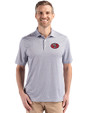 San Francisco 49ers Historic Cutter & Buck Pike Eco Diamond Dot Print Recycled Mens Polo Black Front