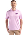 Detroit Lions Mono Cutter & Buck Pike Eco Diamond Dot Print Recycled Mens Polo Gelato Fuchsia Front