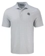 New England Patriots NFL Helmet Cutter & Buck Pike Eco Diamond Dot Print Recycled Mens Polo Polished Medium Gray Mannequin