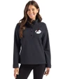 Arizona Cardinals Historic Cutter & Buck Hunts Point Eco Textured Fleece Recycled Womens Snap Pullover Black Front