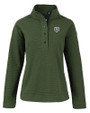 Chicago Bears Monochromatic Cutter & Buck Hunts Point Recycled Fleece Womens Hybrid Snap Placket Pullover Poplar Mannequin