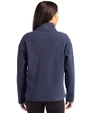 Denver Broncos Cutter & Buck Hunts Point Eco Textured Fleece Recycled Womens Snap Pullover Navy Blue Back