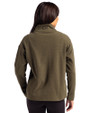 Washington Commanders Mono Cutter & Buck Hunts Point Eco Textured Fleece Recycled Womens Snap Pullover Poplar Back
