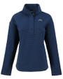 Los Angeles Chargers Cutter & Buck Hunts Point Eco Textured Fleece Recycled Womens Snap Pullover Navy Blue Mannequin