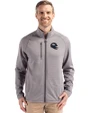 Denver Broncos NFL Helmet Cutter & Buck Peshastin Fleece Recycled Mens Full Zip Jacket Elemental Grey Heather Front