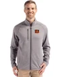 Cincinnati Bengals Cutter & Buck Peshastin Fleece Recycled Mens Full Zip Jacket Elemental Grey Heather Front