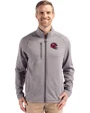 Kansas City Chiefs NFL Helmet Cutter & Buck Peshastin Fleece Recycled Mens Full Zip Jacket Elemental Grey Heather Front
