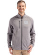 New York Giants Cutter & Buck Peshastin Fleece Recycled Mens Full Zip Jacket Elemental Grey Heather Front