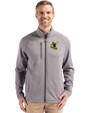 Pittsburgh Steelers Historic Cutter & Buck Peshastin Fleece Recycled Mens Full Zip Jacket Elemental Grey Heather Front